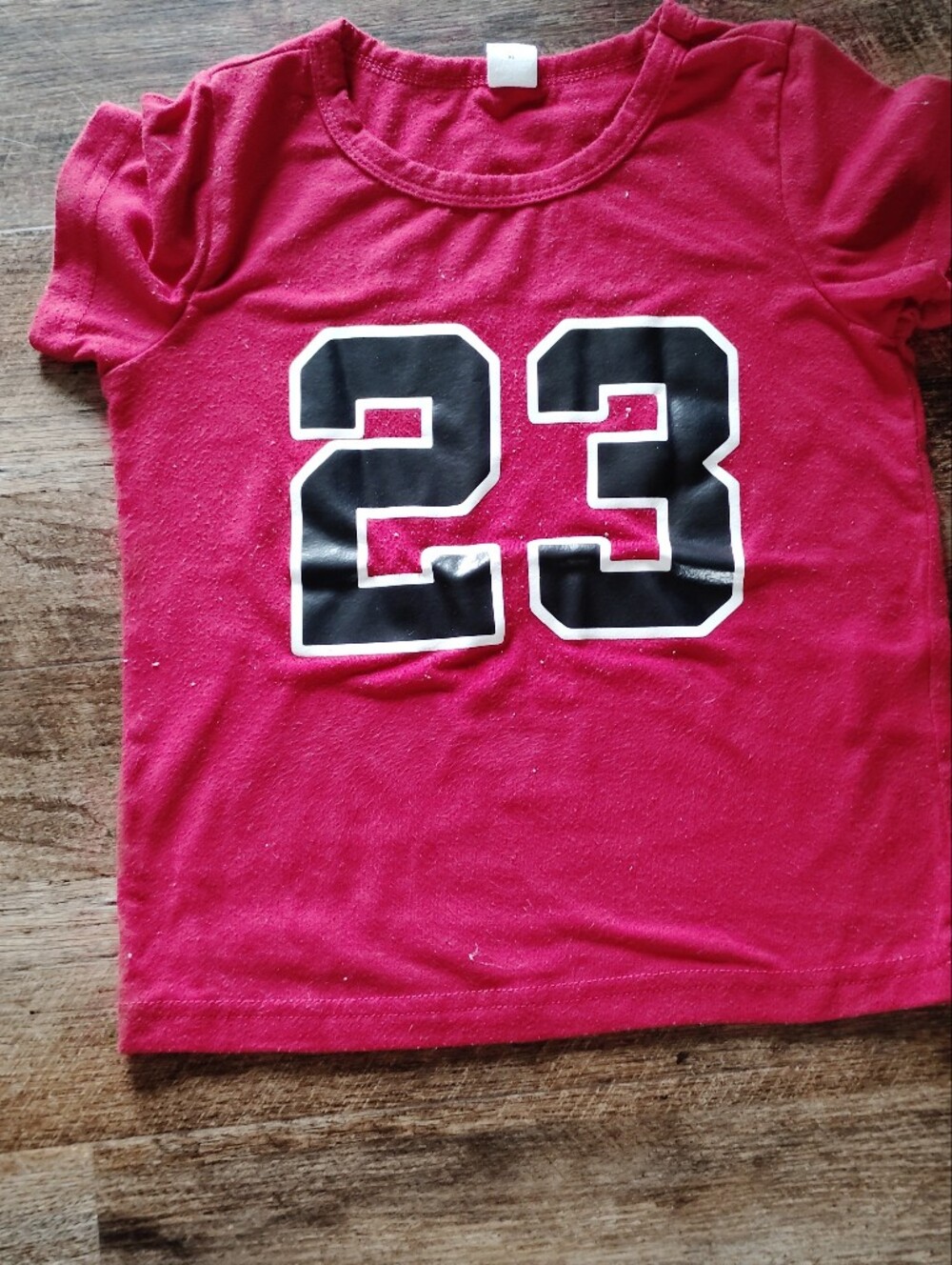 SHEIN Pink Tee with Black & White '23' Graphic